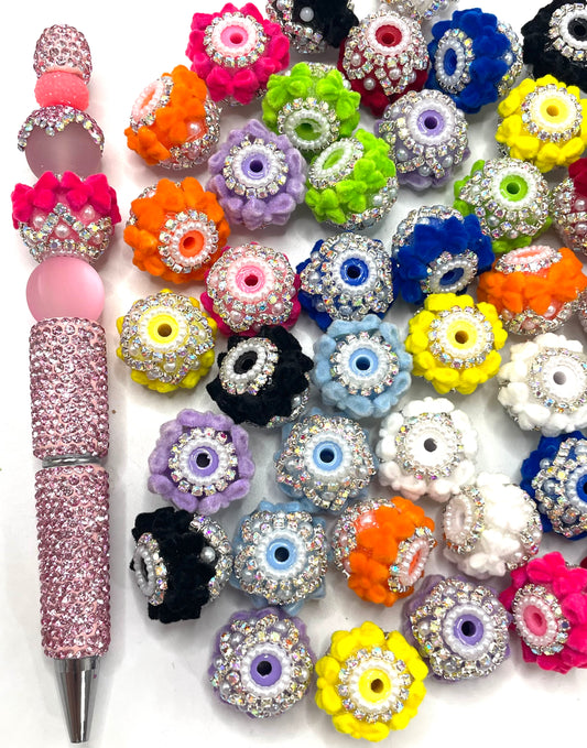 bow Fuzzy Chain Pearl gasket Pearl Multicolored fluffy bow ties Random Mix