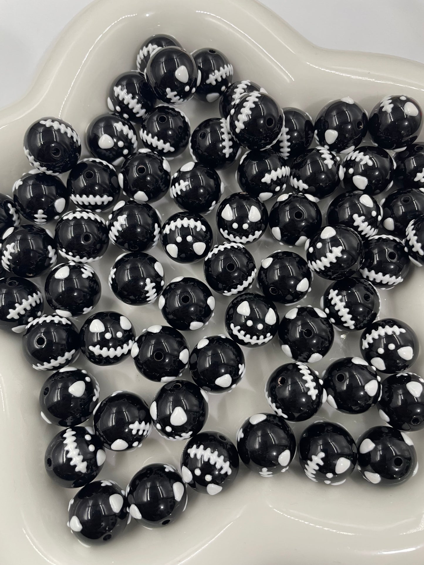 Acrylic beads Halloween Beads Lips Heart Pumpkin Ghost Cartoon printed beads and a series of multi-element beads 16mm
