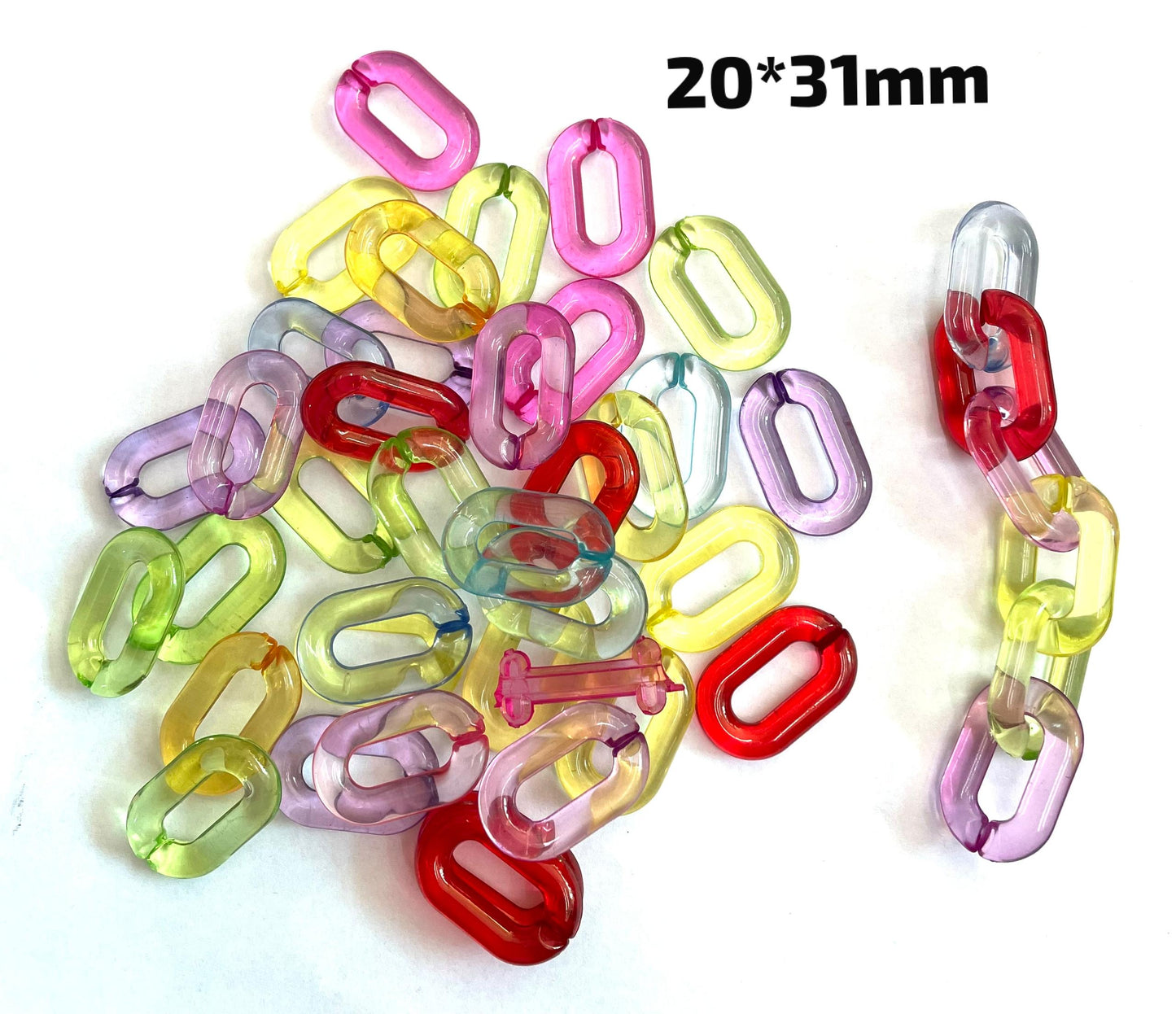 plastic open ring acrylic link chain for bags for phones