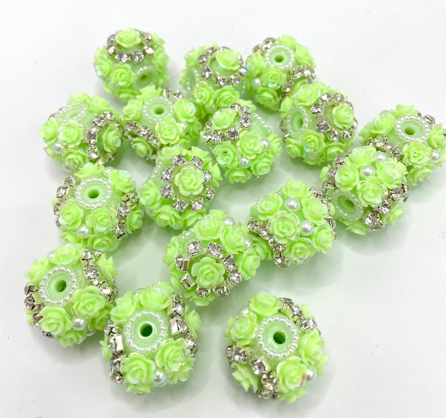 flower fancy Flower bead multicolour rose Chain Pearl acrylic Solid bead 23mm Random Mix