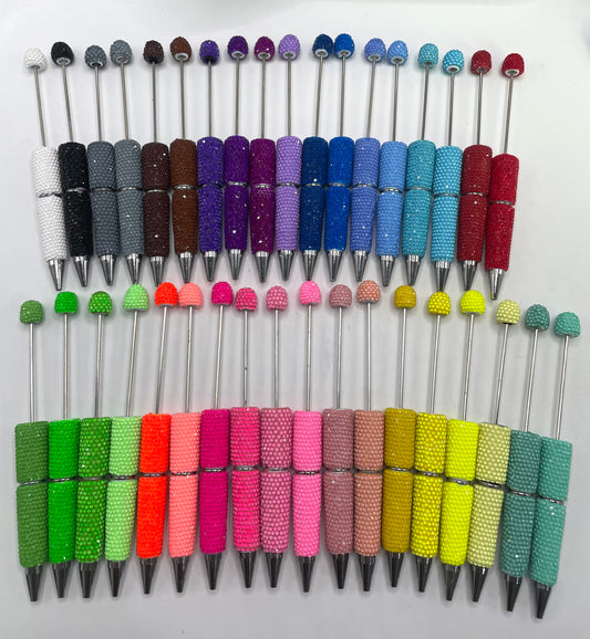 #1-#36 beaded beadable jelly rhinestone neon colors clay pen  rhinestone DIY Colorful Clay Writing Tools Random Mix