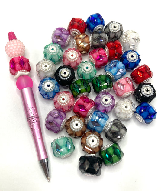 Fancy Beads Pumpkin beads Rhombus mirror Heart piece Pearl gasket Metal gasket beads Random Mix 20mm