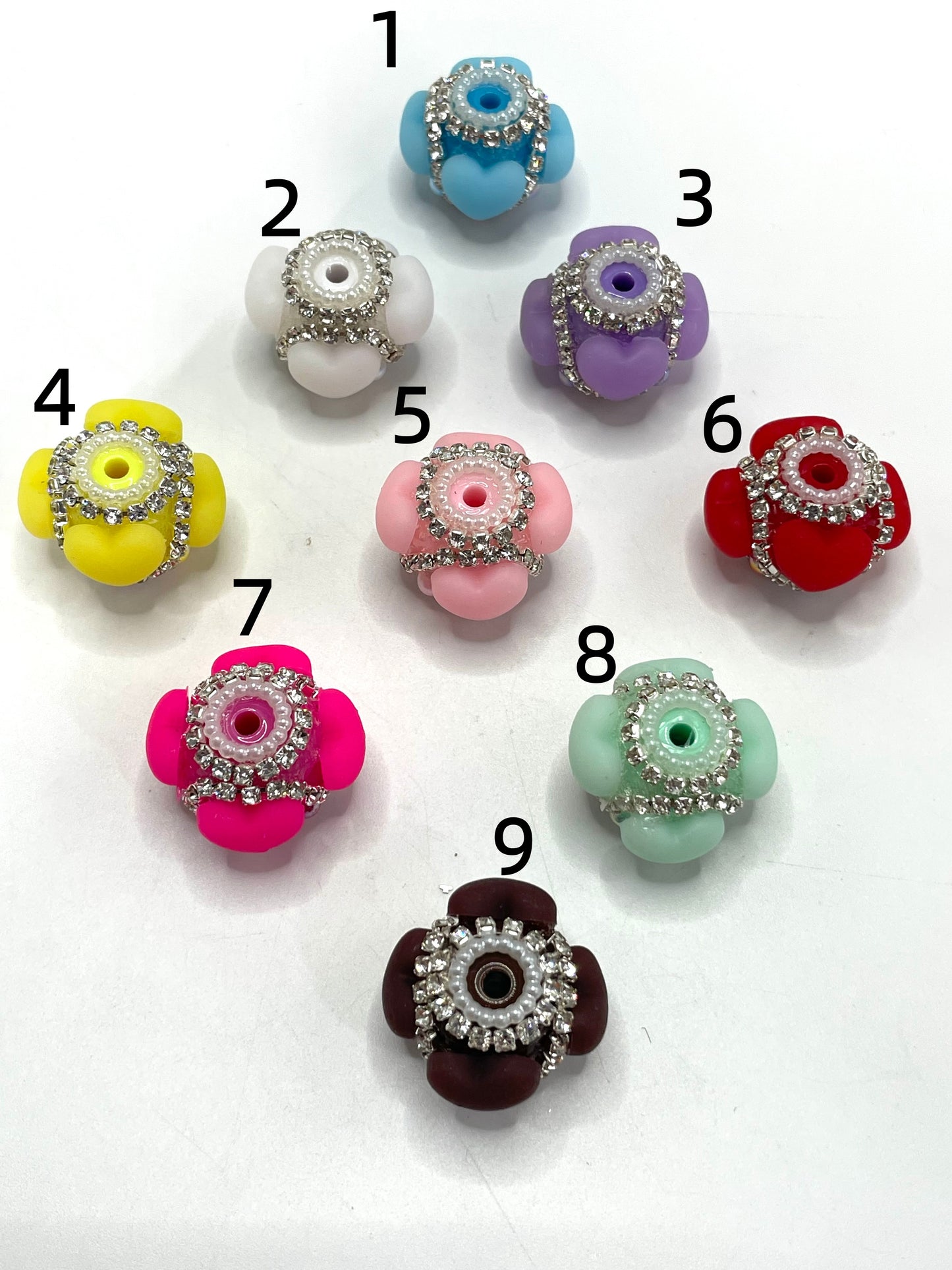 Acrylic beads Fancy Beads Sanded Heart Matte Candy-colored heart 19mm Random Mix