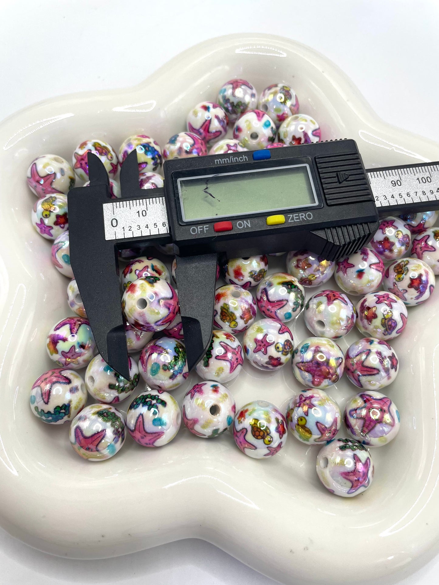Acrylic beads Starfish beads Seagrass Shell-patterned beads 16mm