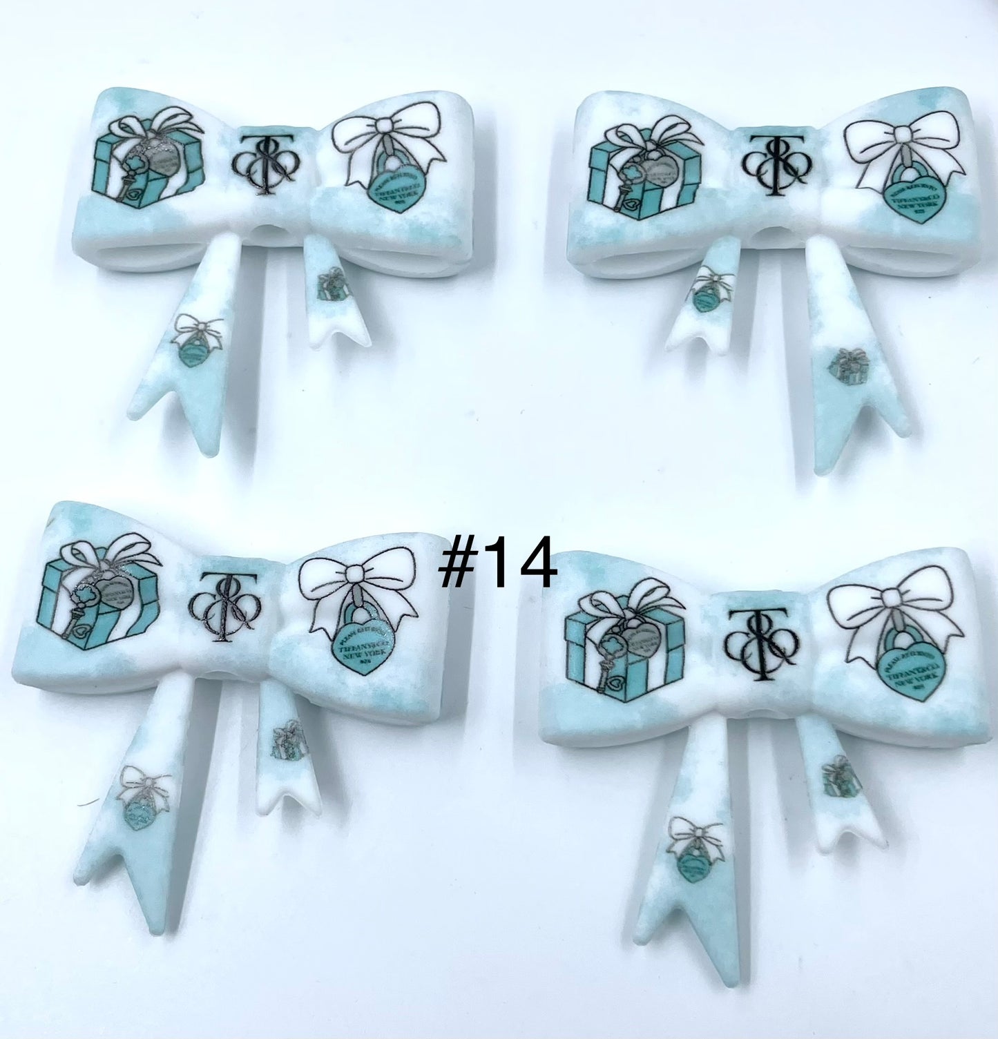 beaded beadable silicon bow beads big bow ,colored Pattern watermark bow Silicone bow 58mm Random Mix