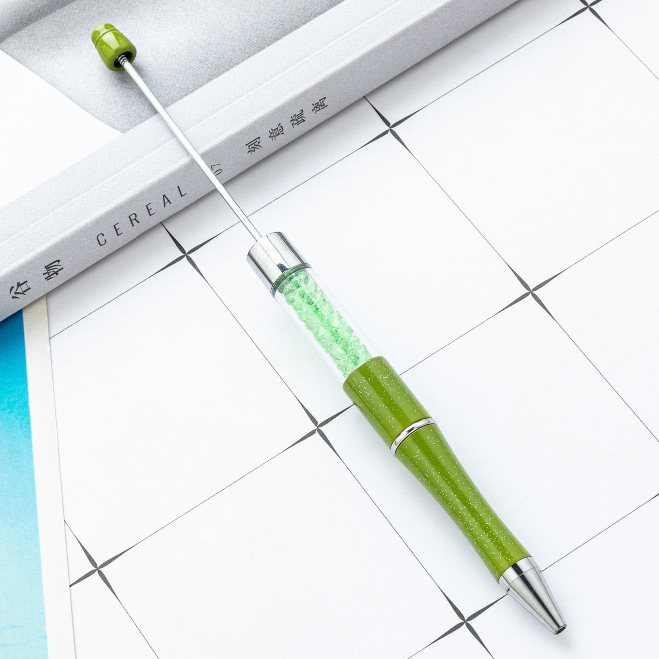 diy pen has the crystal inside the empty plastic tube beadable pen beaded pen ball point plastic pen