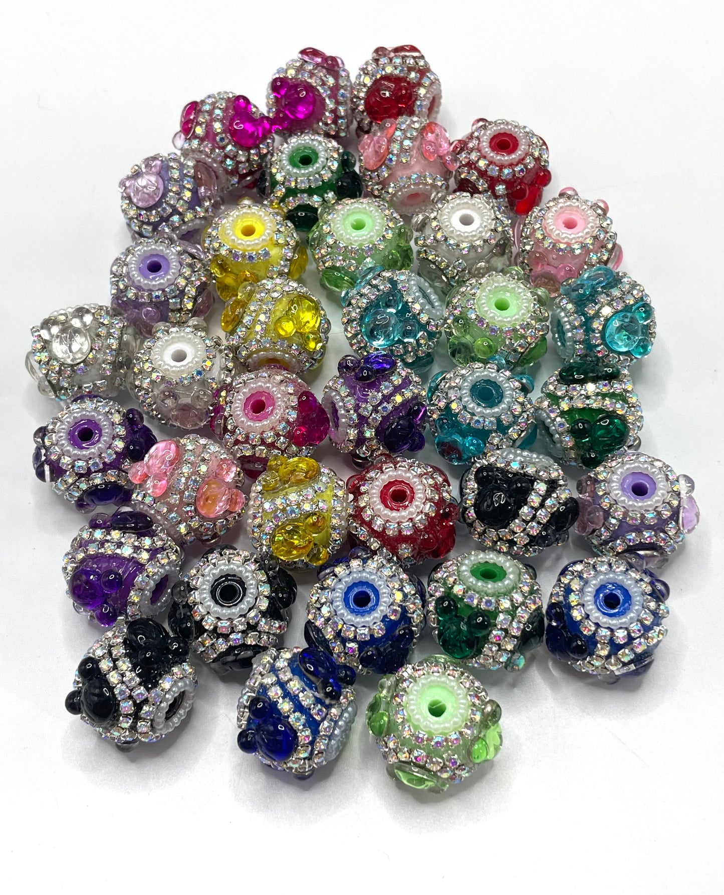 Fancy Beads Mickie Head Chain Pearl gasket Acrylic beads 19mm Random Mix