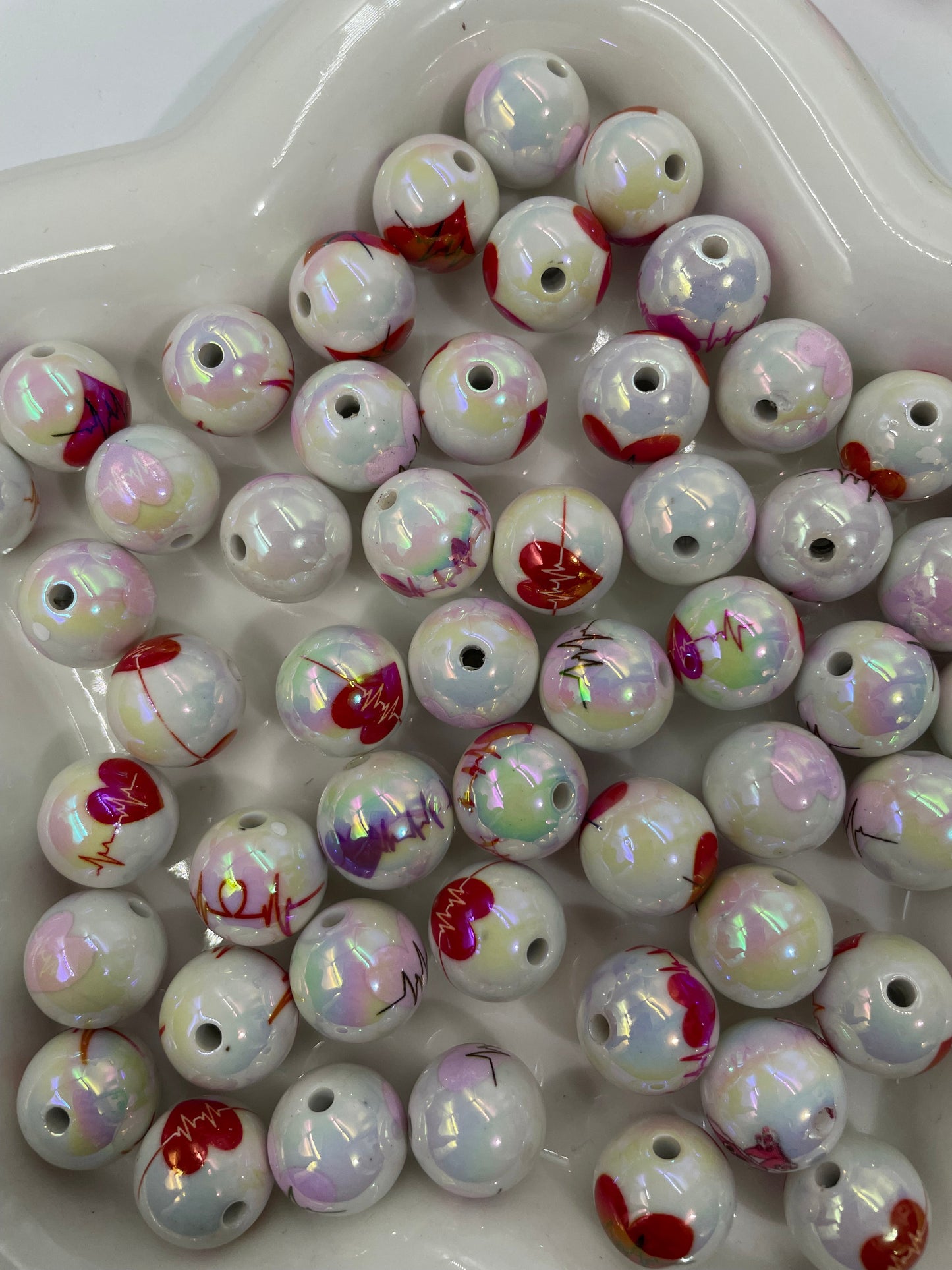 Acrylic beads Halloween Beads Lips Heart Pumpkin Ghost Cartoon printed beads and a series of multi-element beads 16mm