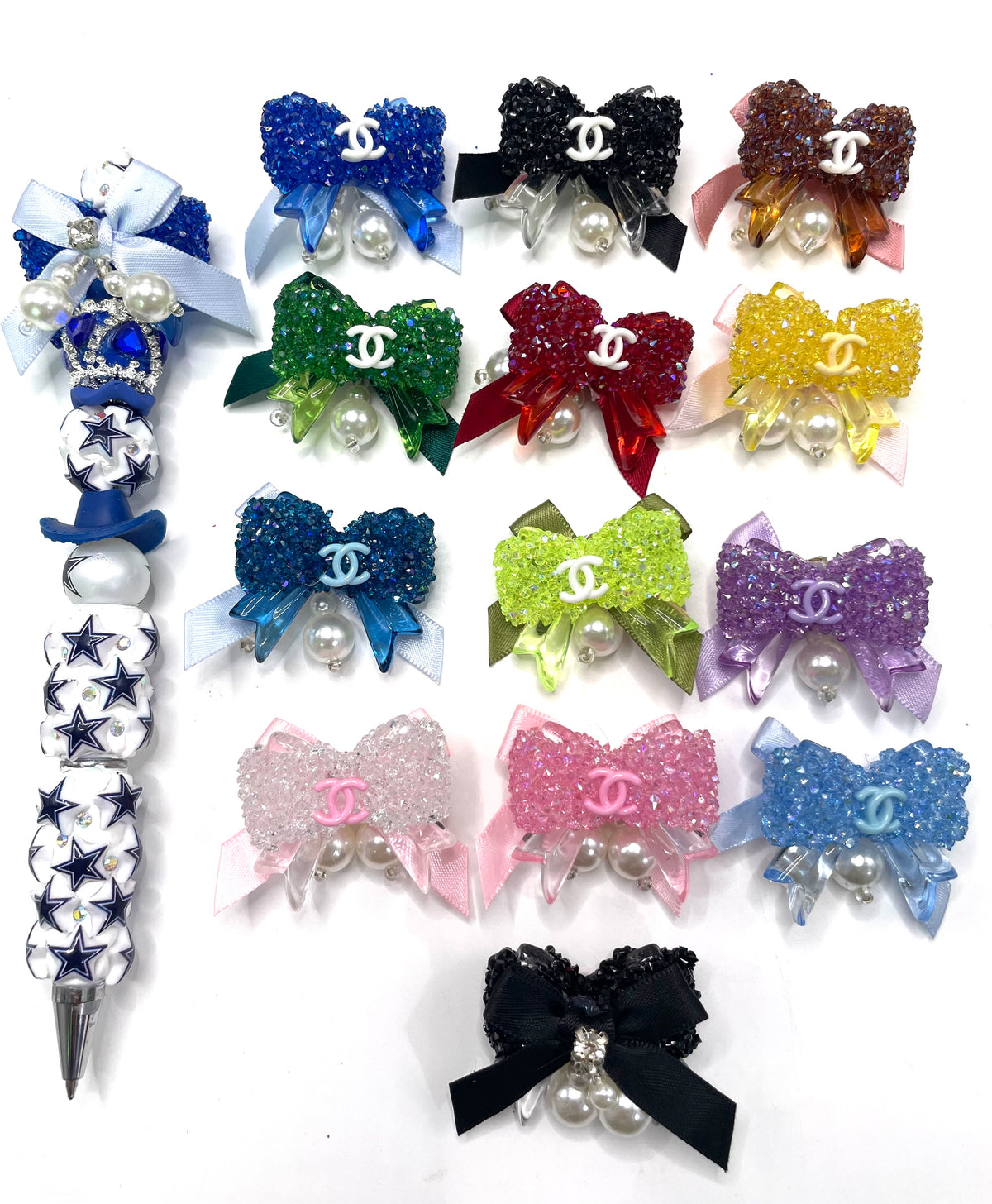 diy beaded beadable fancy textile fabrica bow beads design beads cc beads acrylic sugar bow beads ornaments with pearl dangel charm