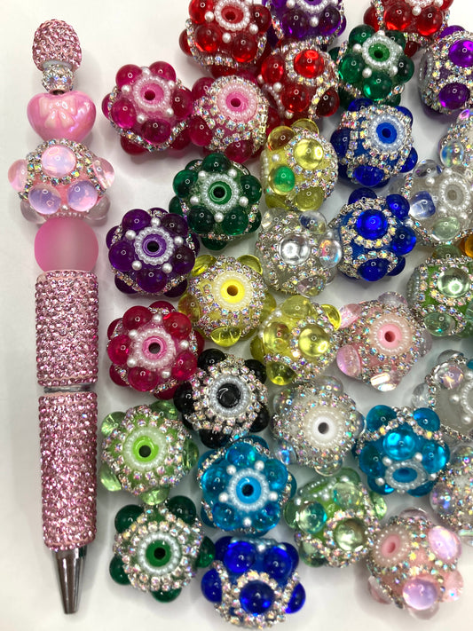 Fancy Beads Acrylic Bubble Pearl gasket Chain Pearl Random Mix 25mm