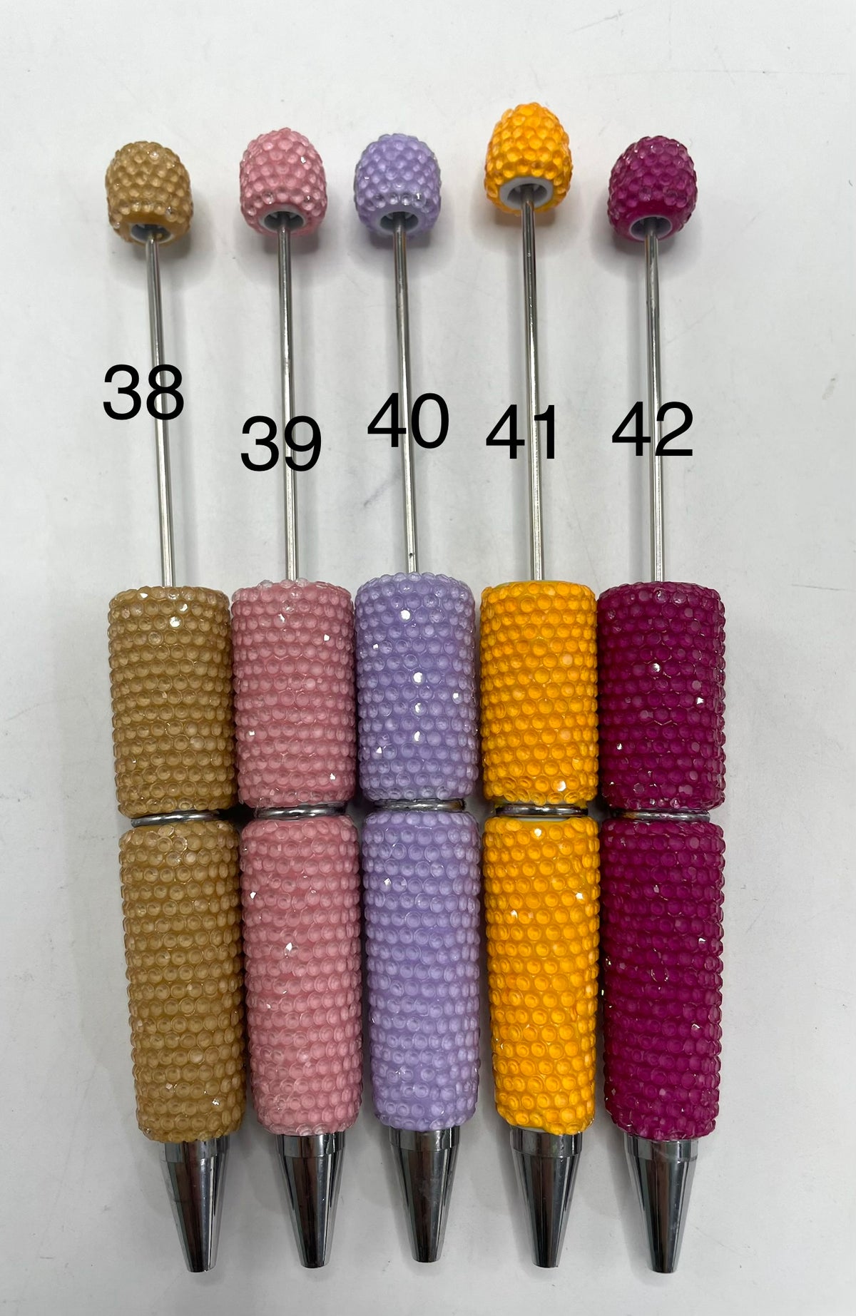 #1-#42 beaded beadable jelly rhinestone neon colors clay pen  rhinestone DIY Colorful Clay Writing Tools Random Mix