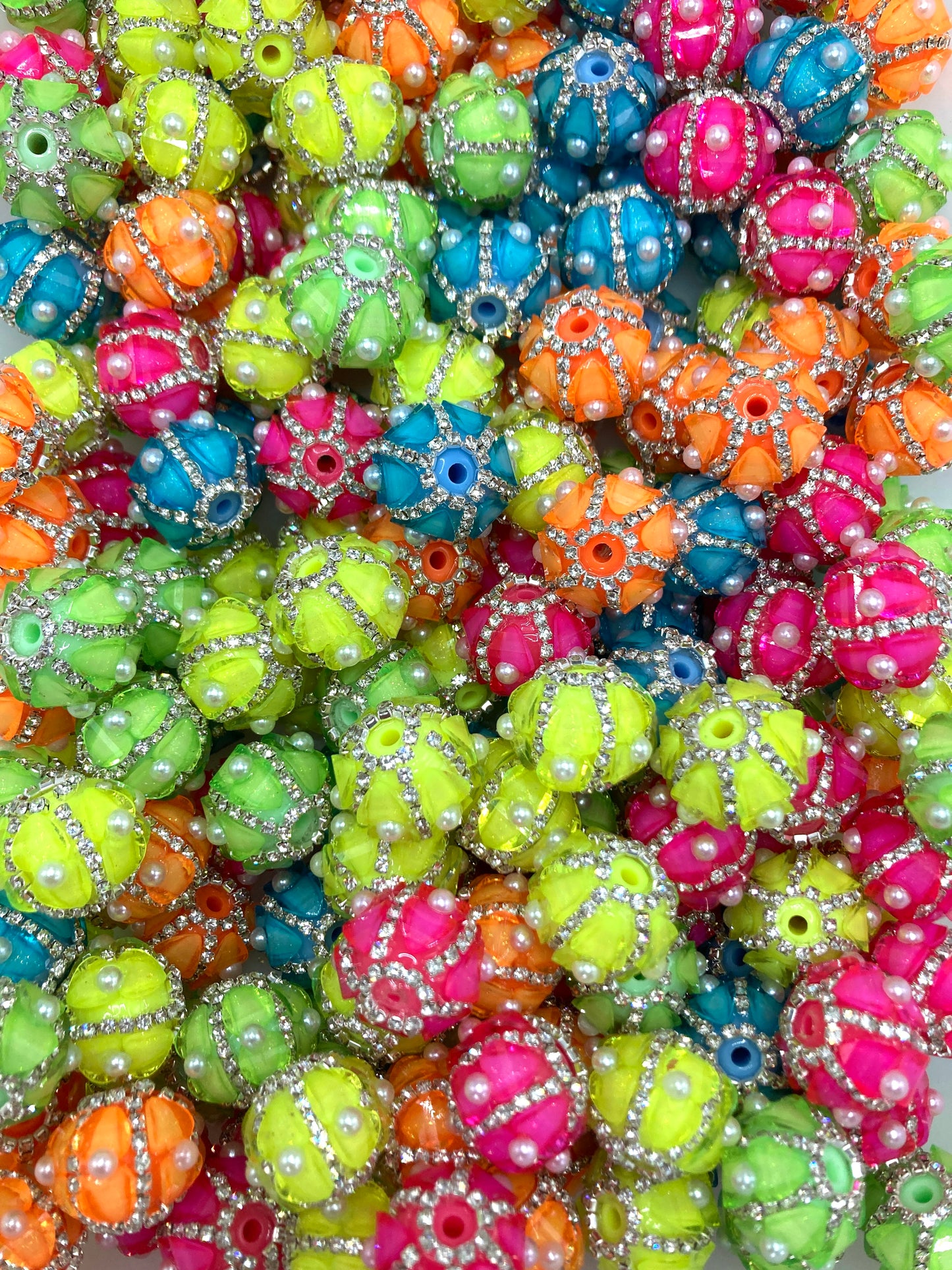 Fancy Beads Acrylic Heart Chain beads Dopamine coloration Neon color 21mm Lantern beads Random Mix