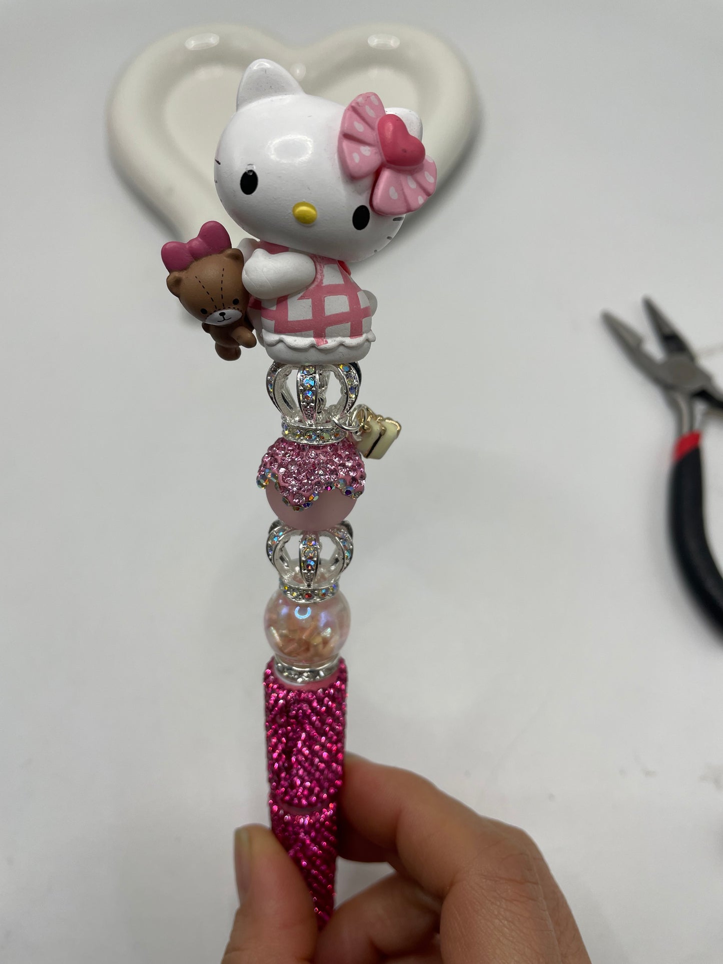 Crown bead with rhinestone hollow out bead fancy bead