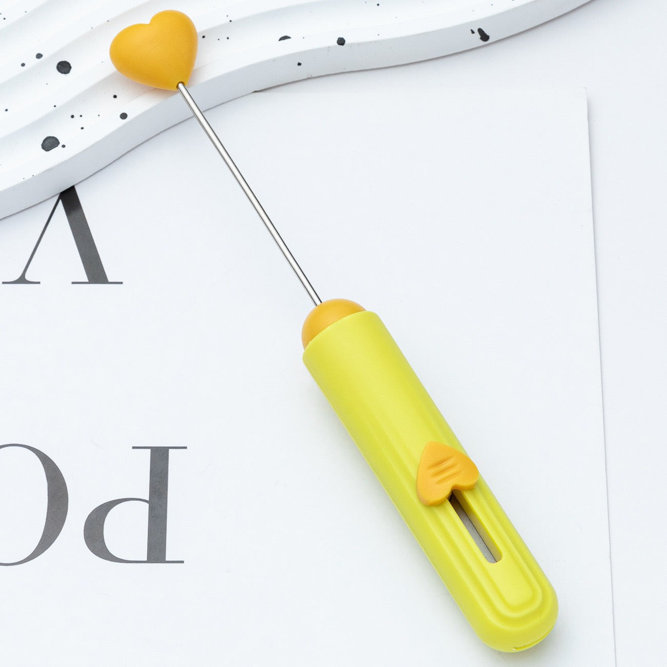 Diy beadable beaded box opener cutter package opener with heart shape top