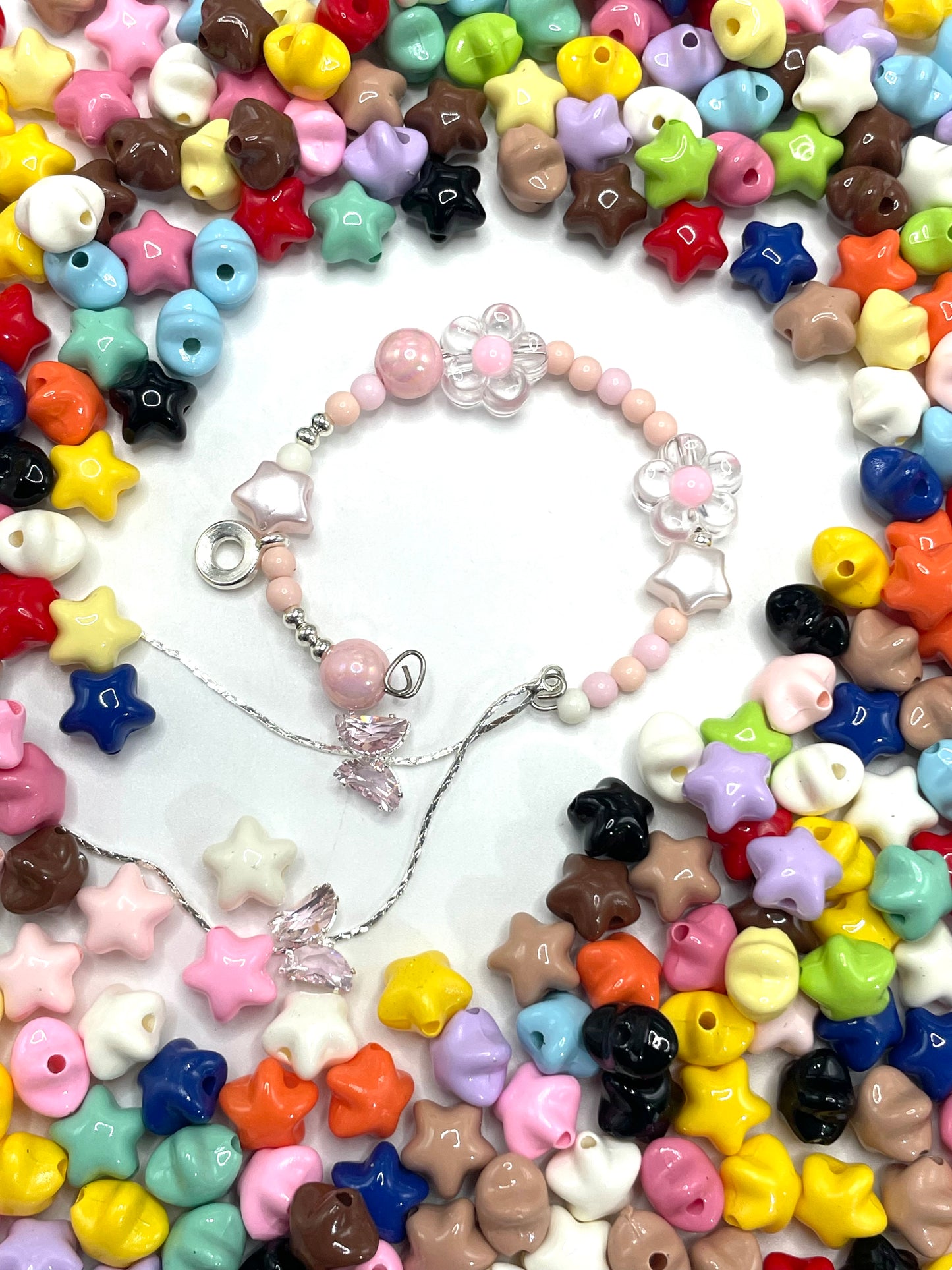 Acrylic Little Star beads Beaded bracelet （Small hole）DIY accessories Random Mix