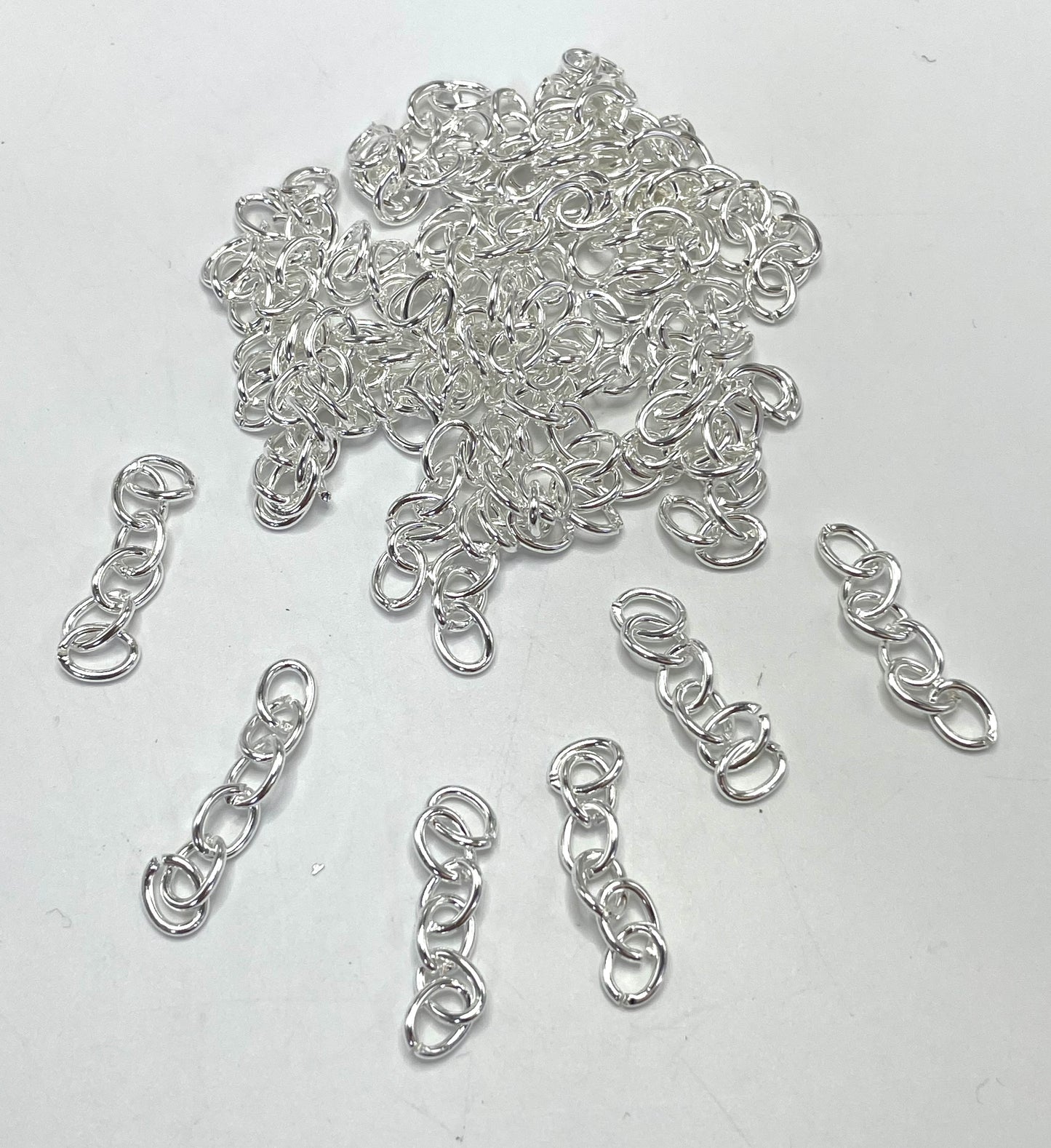 Colored baking paint Four-link chain Extension chain Key chain tail chain diy handmade accessories  Iron ring key chain  Random Mix 6 links 4 links