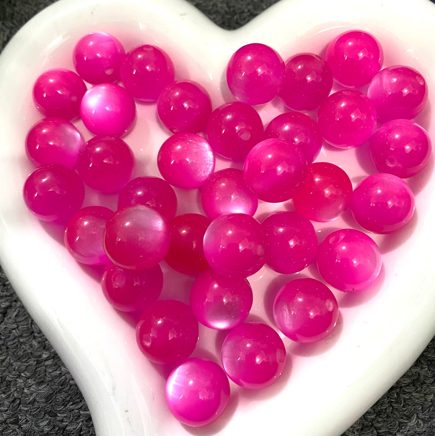 cat eye Acrylic beads glitter Multicolored cat's eye beads 16mm Random Mix