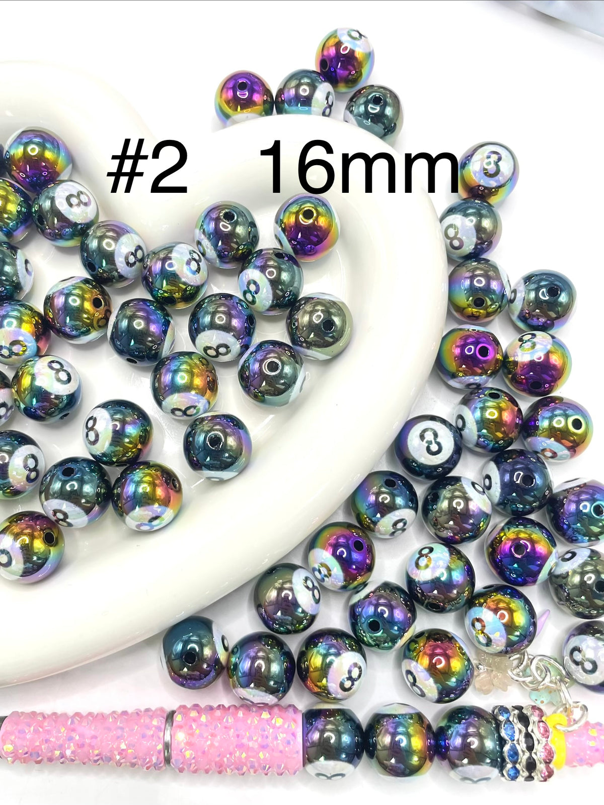 snooke black 8 acrylic beads