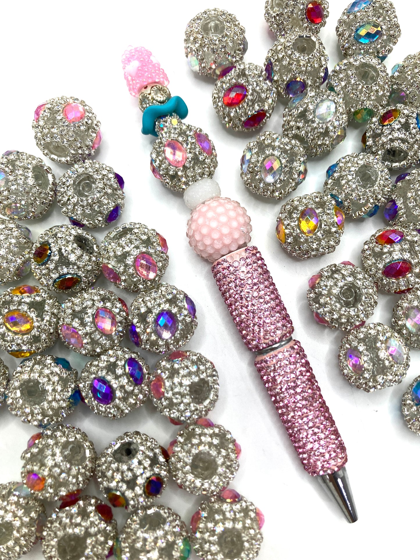 ractangle beads crystal beads fancy acrylic Silver Gold chain mirror beads multicolour rhinestone Bead  Random Mix