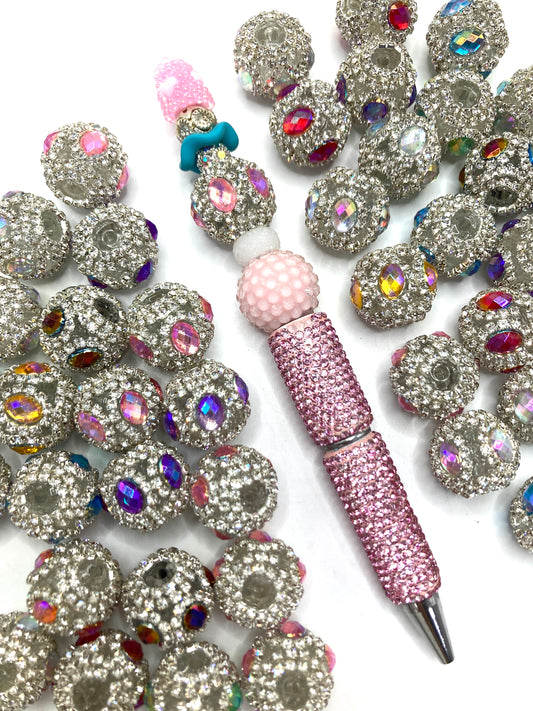 ractangle beads crystal beads fancy acrylic Silver Gold chain mirror beads multicolour rhinestone Bead  Random Mix