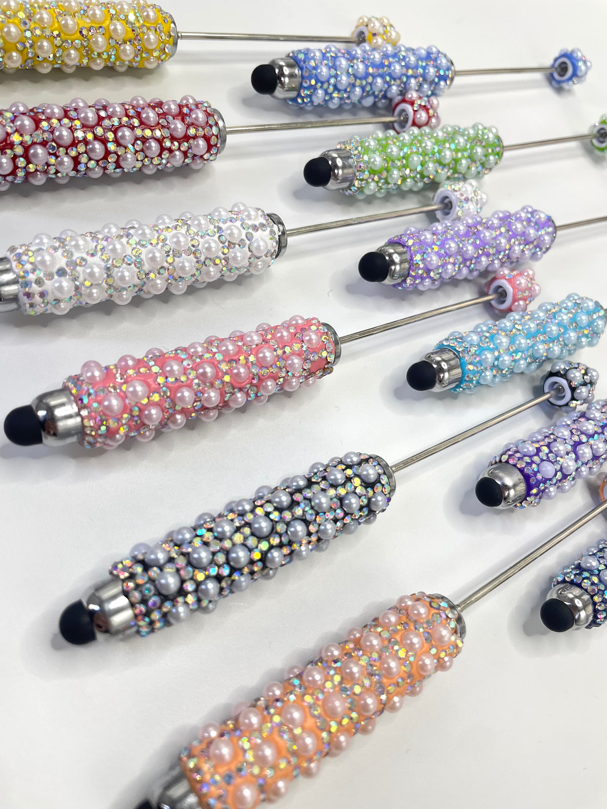 diy beaded beadable pearl stylus pen