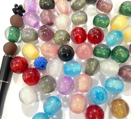 Acrylic bead glitter beads galaxyChroma Random Mix 20mm