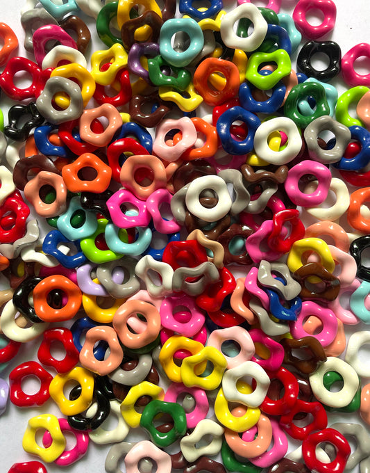 Beaded beadable acrylic glossy shiny wave wavy spacer 15mm