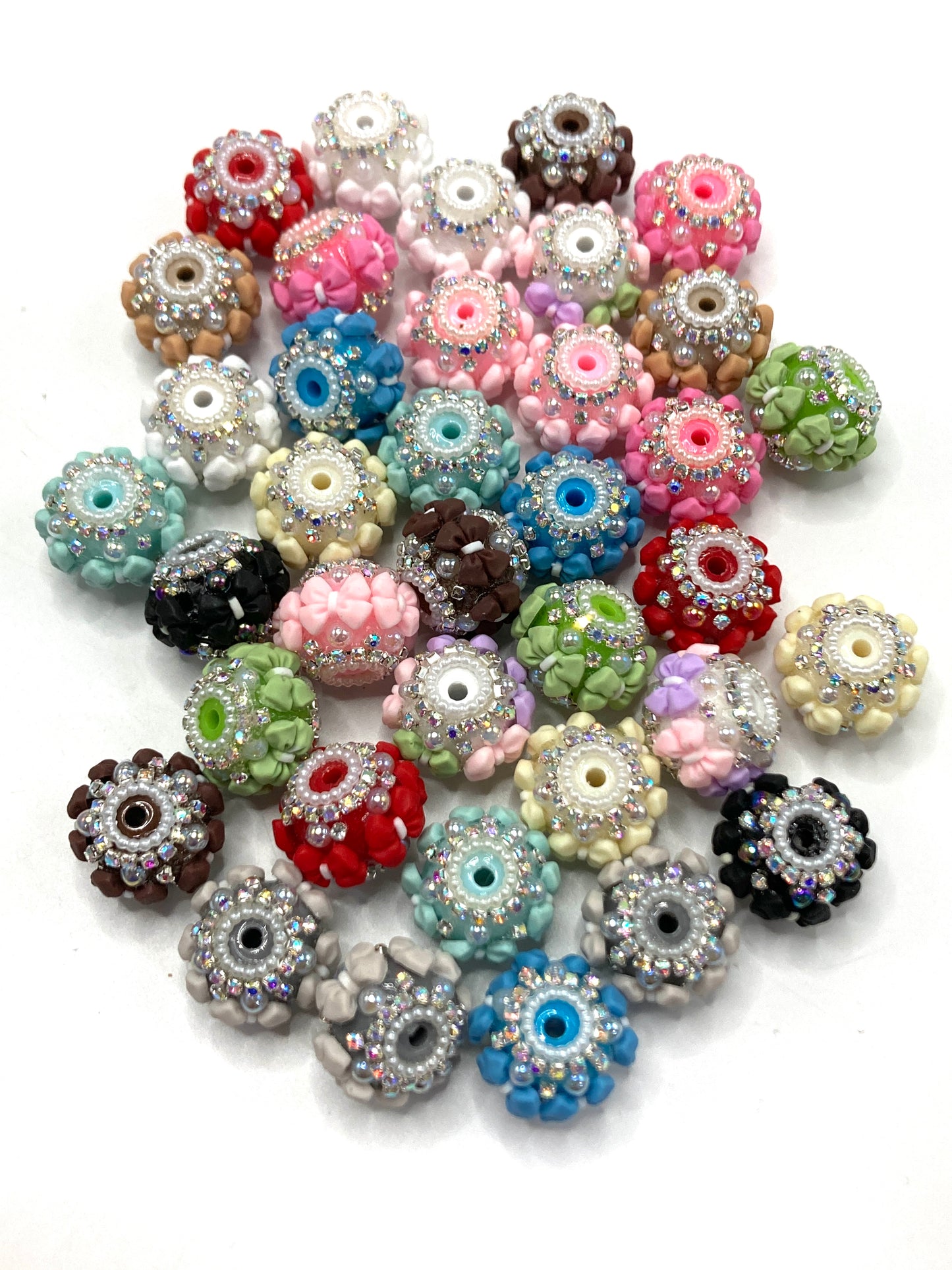 Fancy Beads bow Acrylic Chain Pearl gasket Multicolored bow tie Random Mix