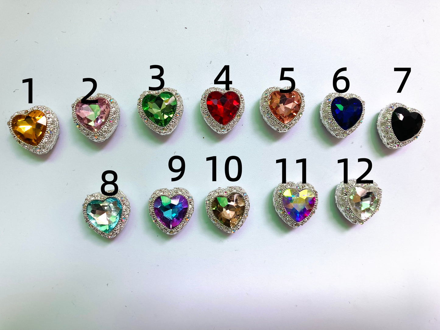 fancy metallic alloy bead Fancy beads Black gun heart bead crystal heart bead heart UV Silver color beads random mixed