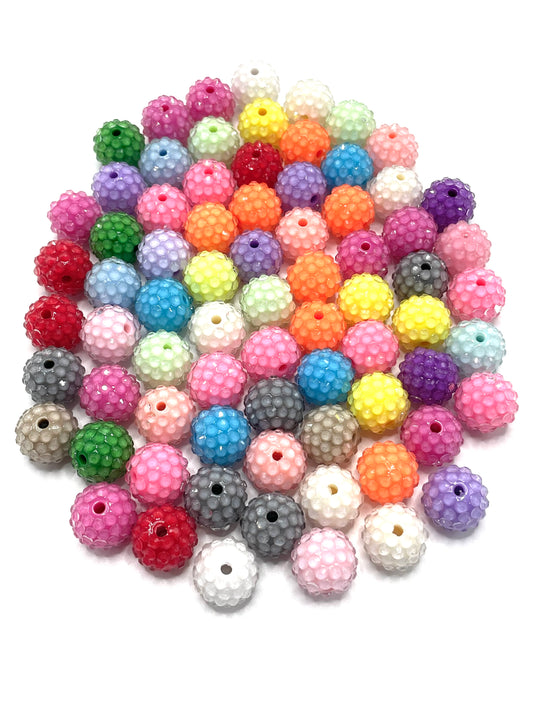 jelly beads Acrylic beads Neon Solid-colored beads 16mm Rhinestone