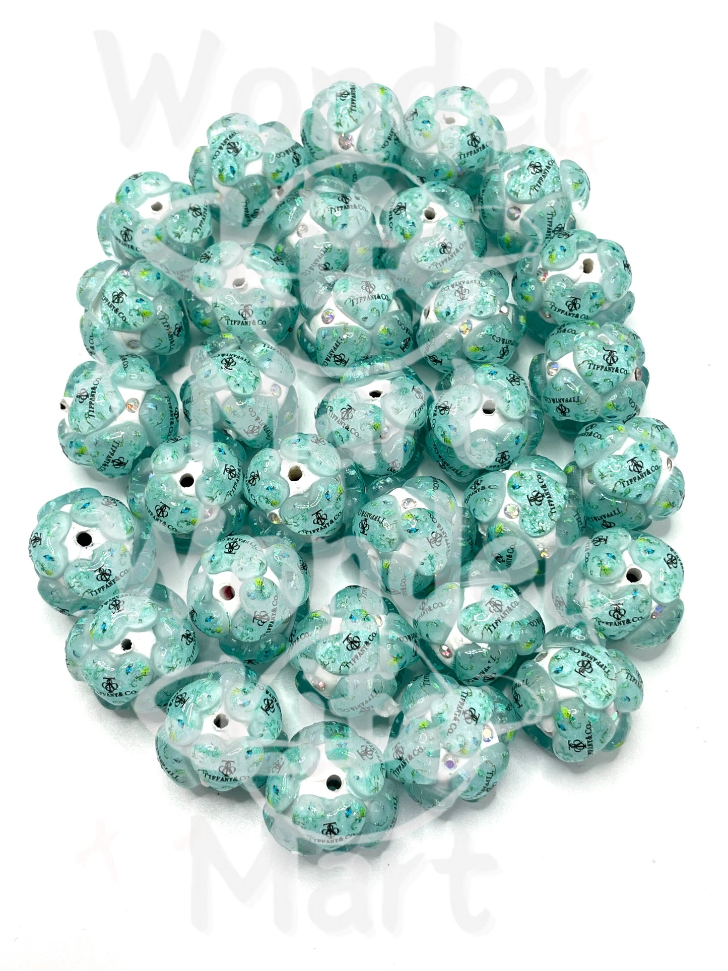 Clay beads Acrylic heart design Fashion beads 20mm Random Mix
