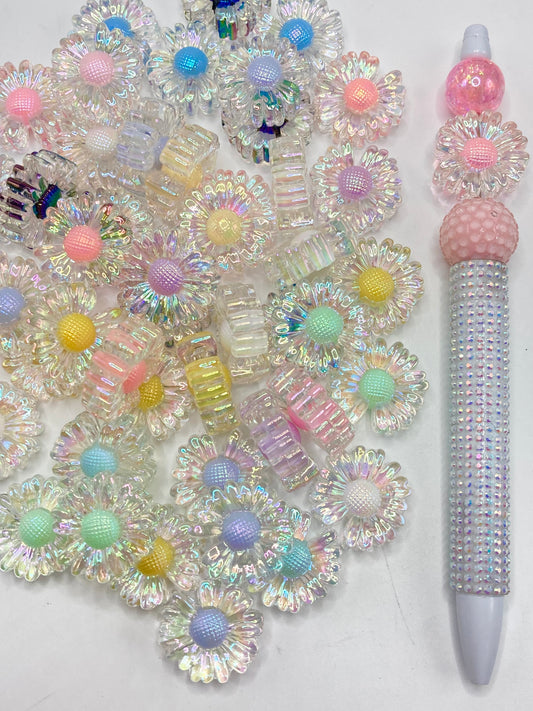 Acrylic beads Acrylic transparent chrysanthemum-shaped beads Daisy Random Mix