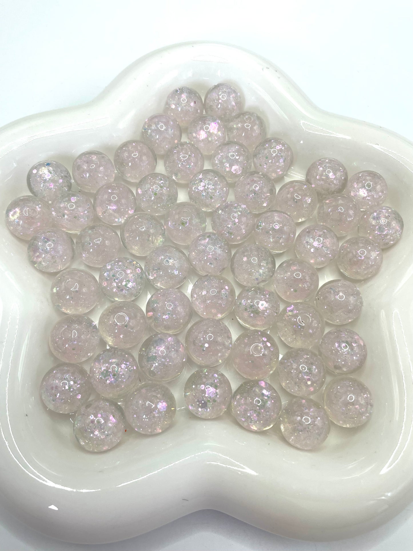 Beaded beadable acrylic glitter galaxy beads 16mm