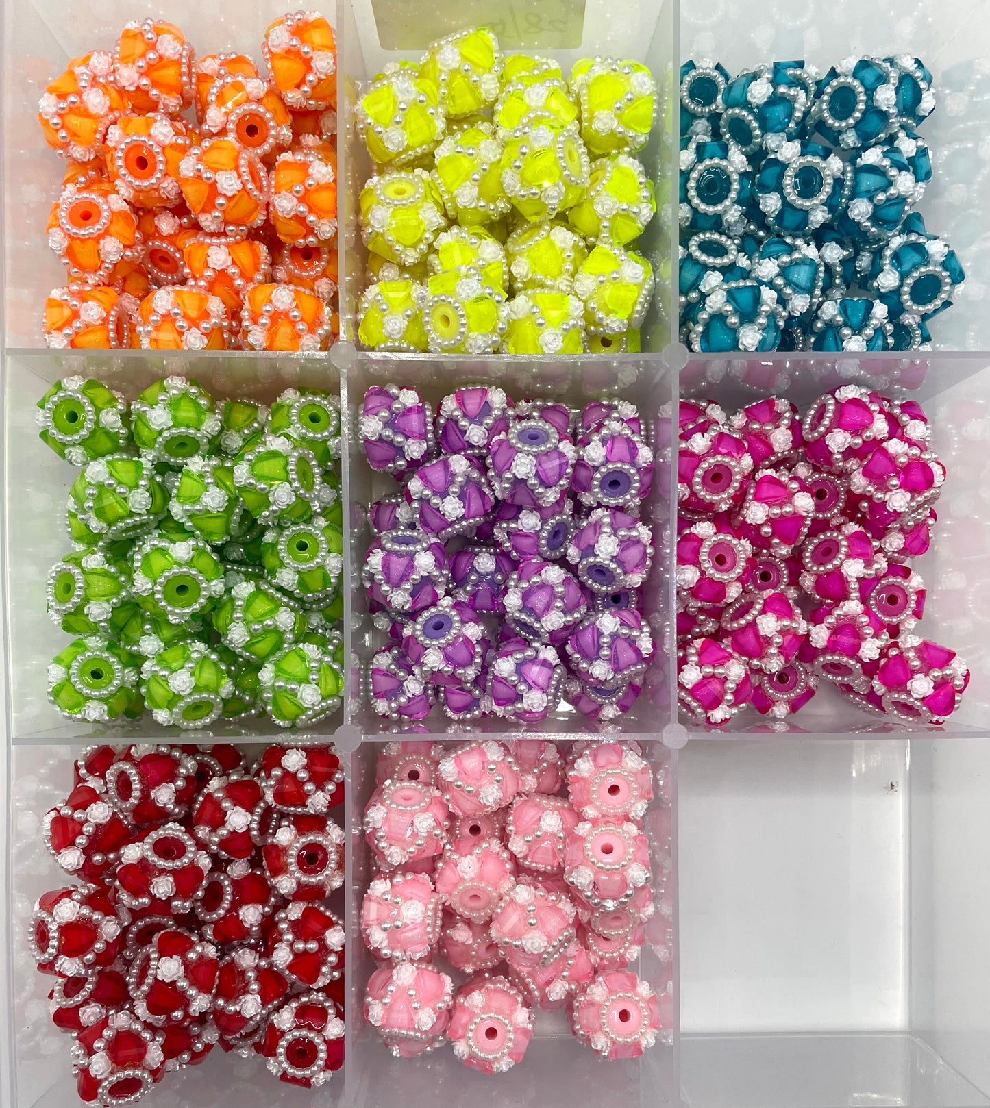 Heart Pumpkin beads Flower Pearl gasket Pearl gasket Neon color scheme Random Mix