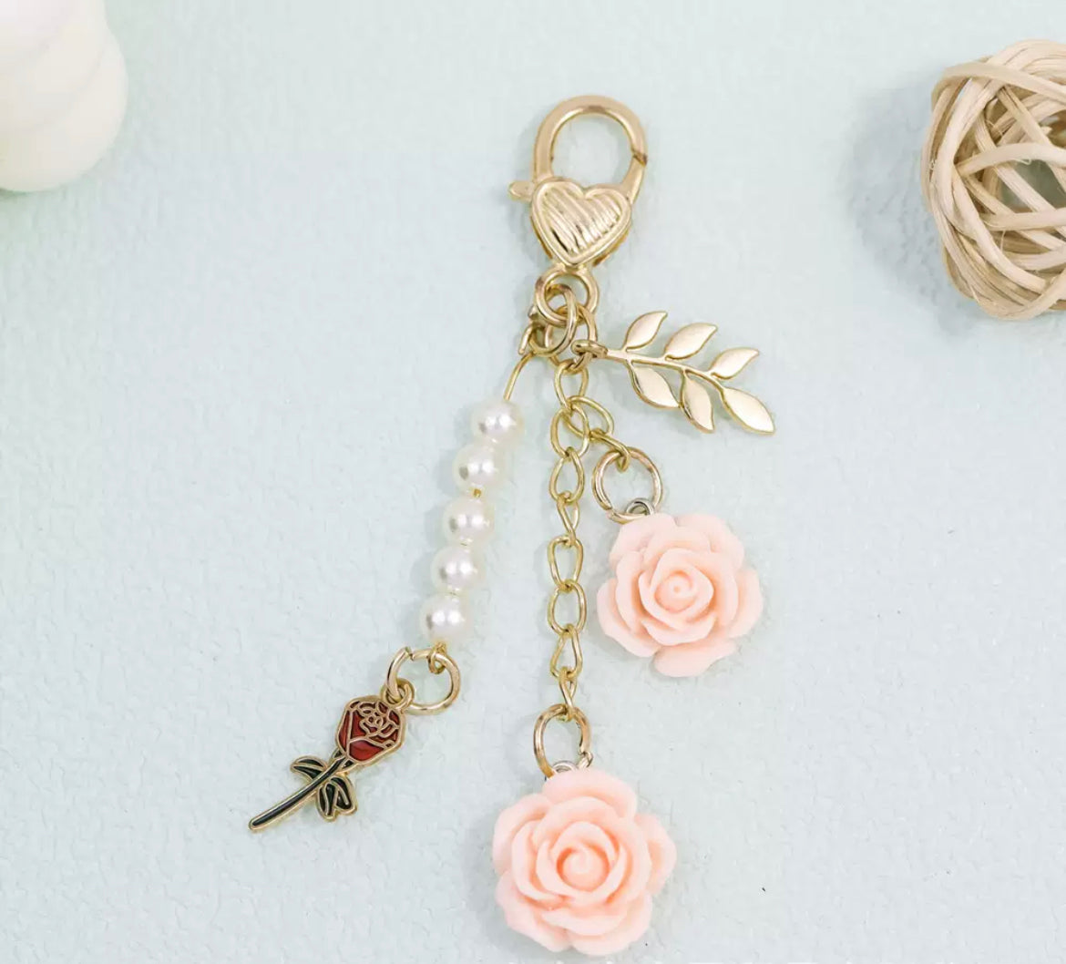 resin rose camellia iron alloy latch diy charm for keychain for handbag for pen drive decoration
