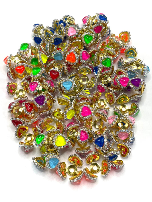 neon spacer Gold neon Glass Mirror Heart Jutuo Golden and silver colors