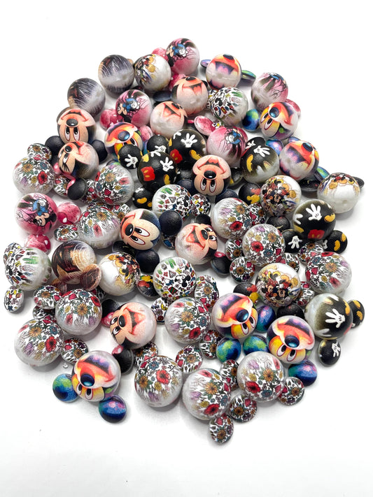 Disne Micke Mouse Acrylic animated character beads 20mm Random Mix