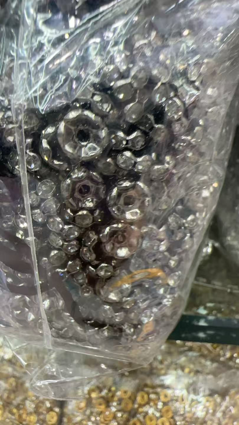 Silver Wavy Spacers With Rhinestone,Random Mix,7 to 8mm (because the shape is irregular )
