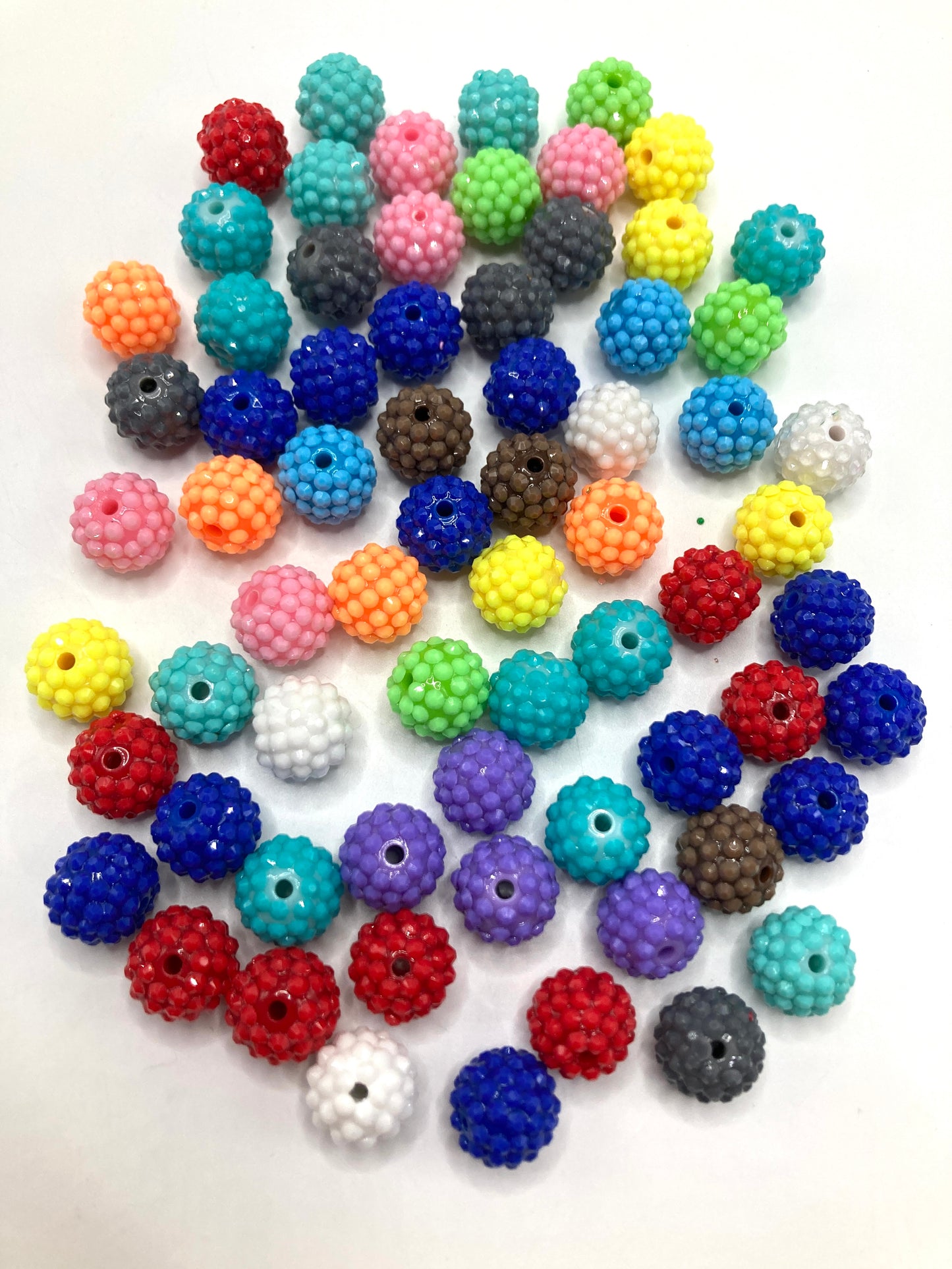 Multicolor Jelly Beads and Rhinestones Beads,Random Mix,20mm