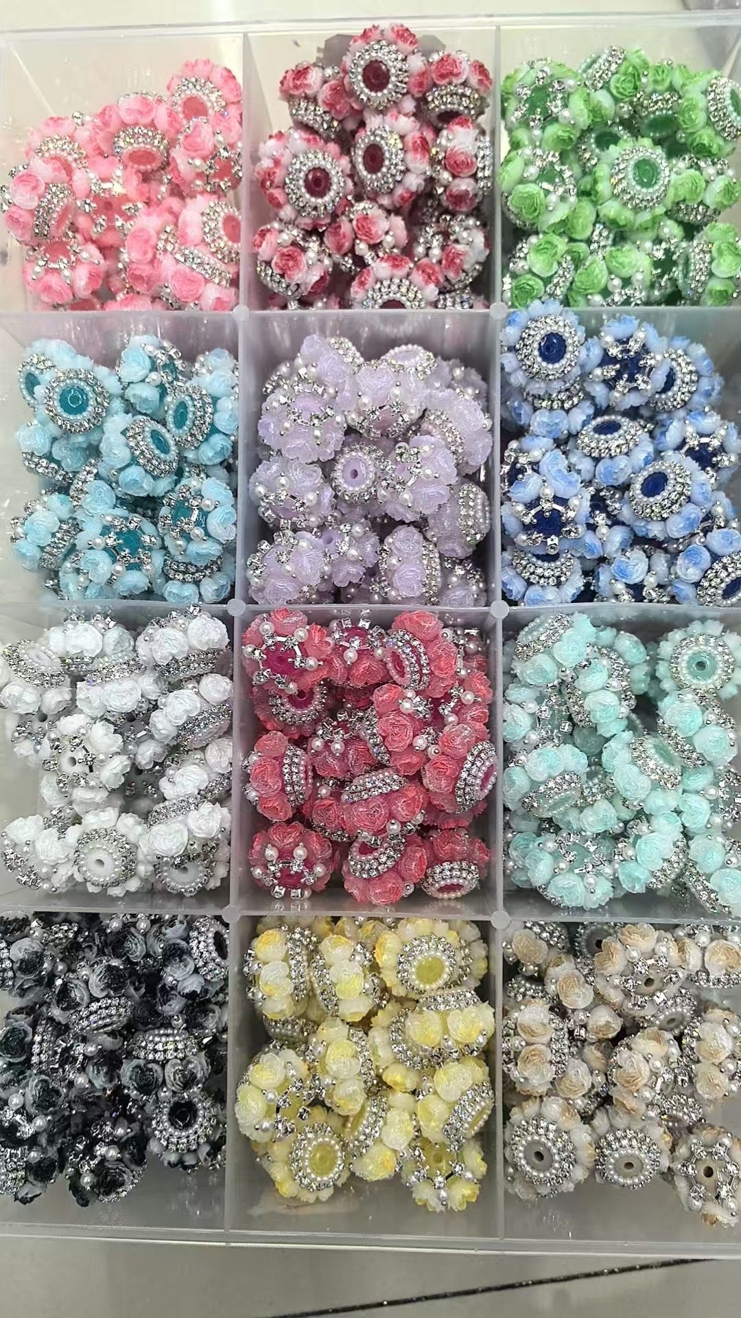 flower beads heart shape flower bead with pearl chain fancy bead