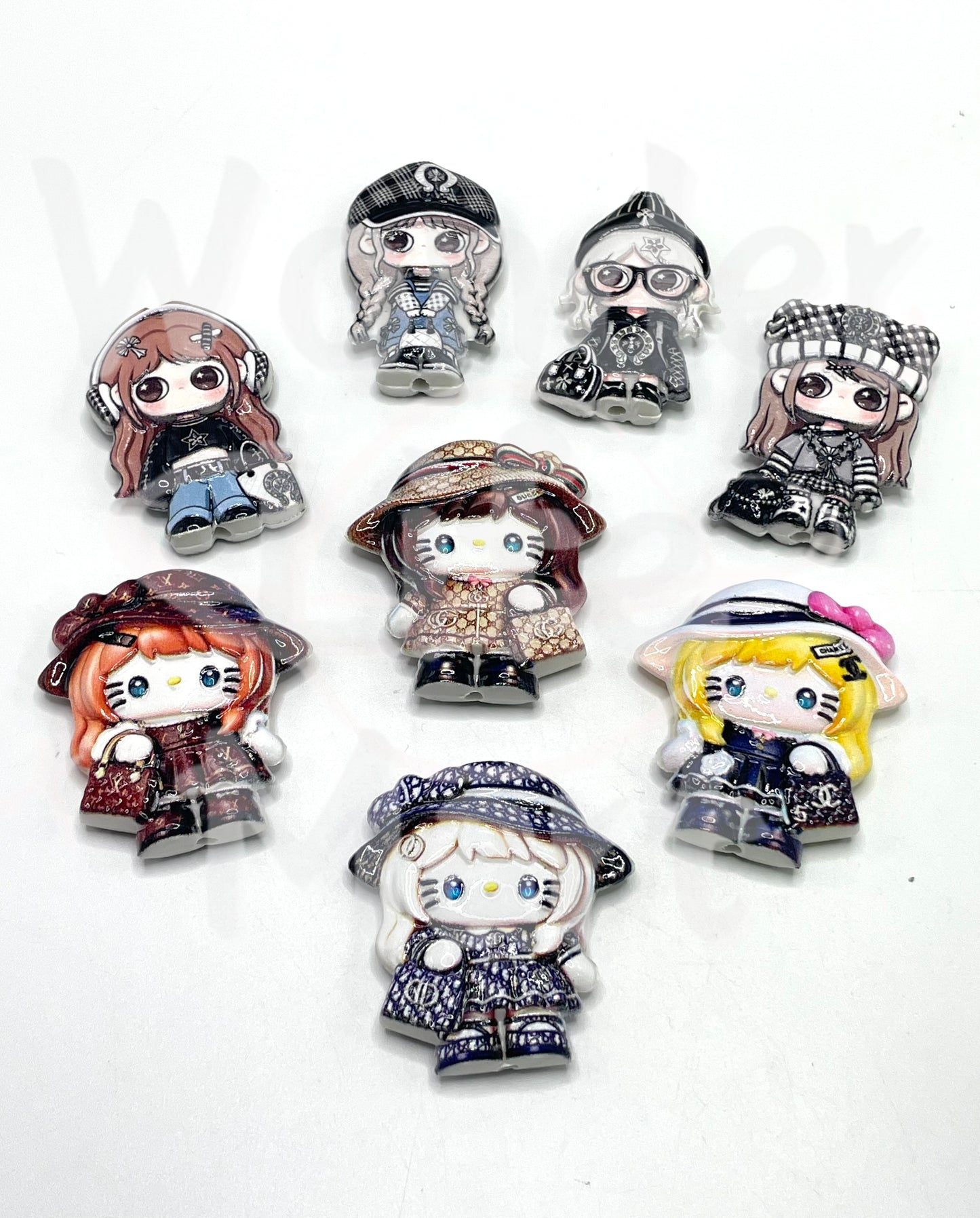 acrylic sp hk Girl Acrylic beads Acrylic bead beads Cartoon acrylic beads Random Mix