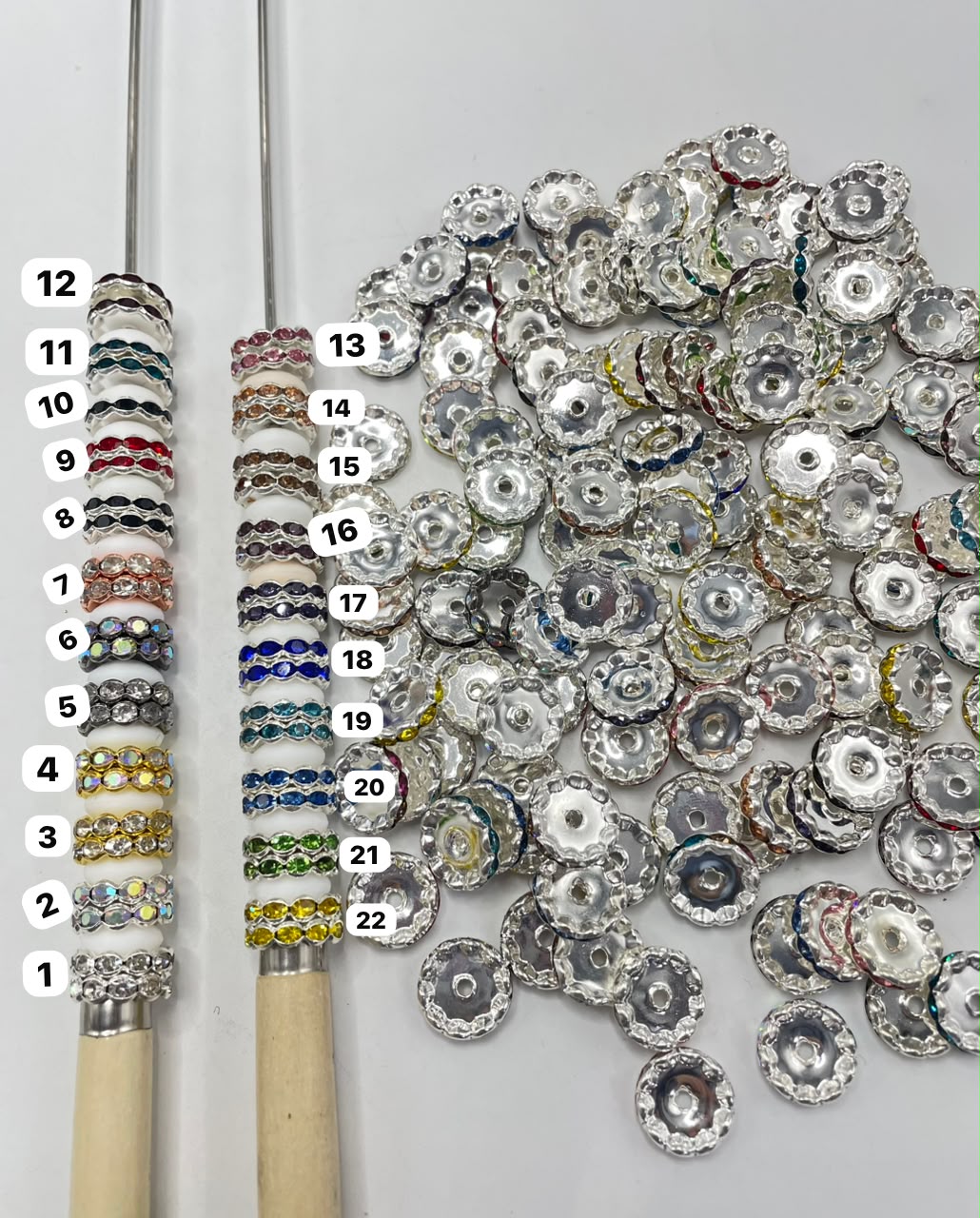 Beaded beadable wavy wave metal metallic spacer 15mm  Spacers With Rhinestone,Random Mix,15mm