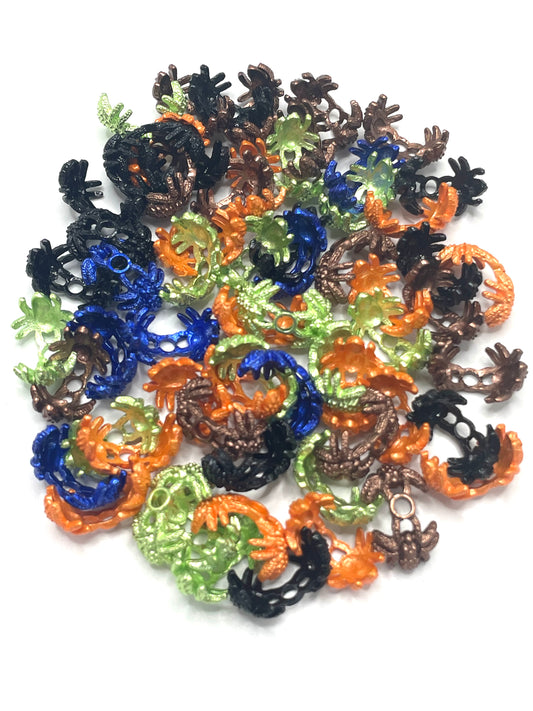 halloween bead metallic spacer spider spacer spider bead cap, random mix color