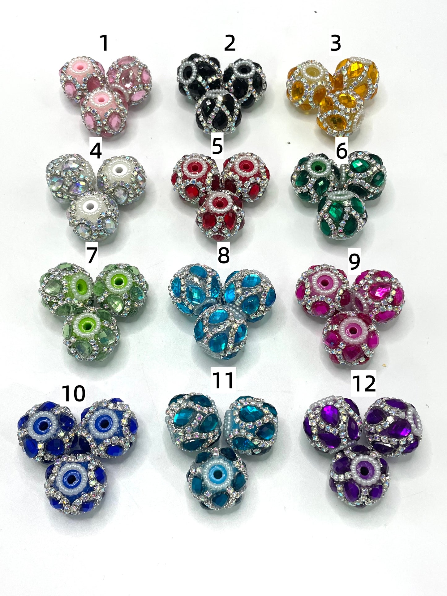 Fancy Beads Rhinestone Chain Glass Mirror Pearl gasket spacer Acrylic beads Random Mix