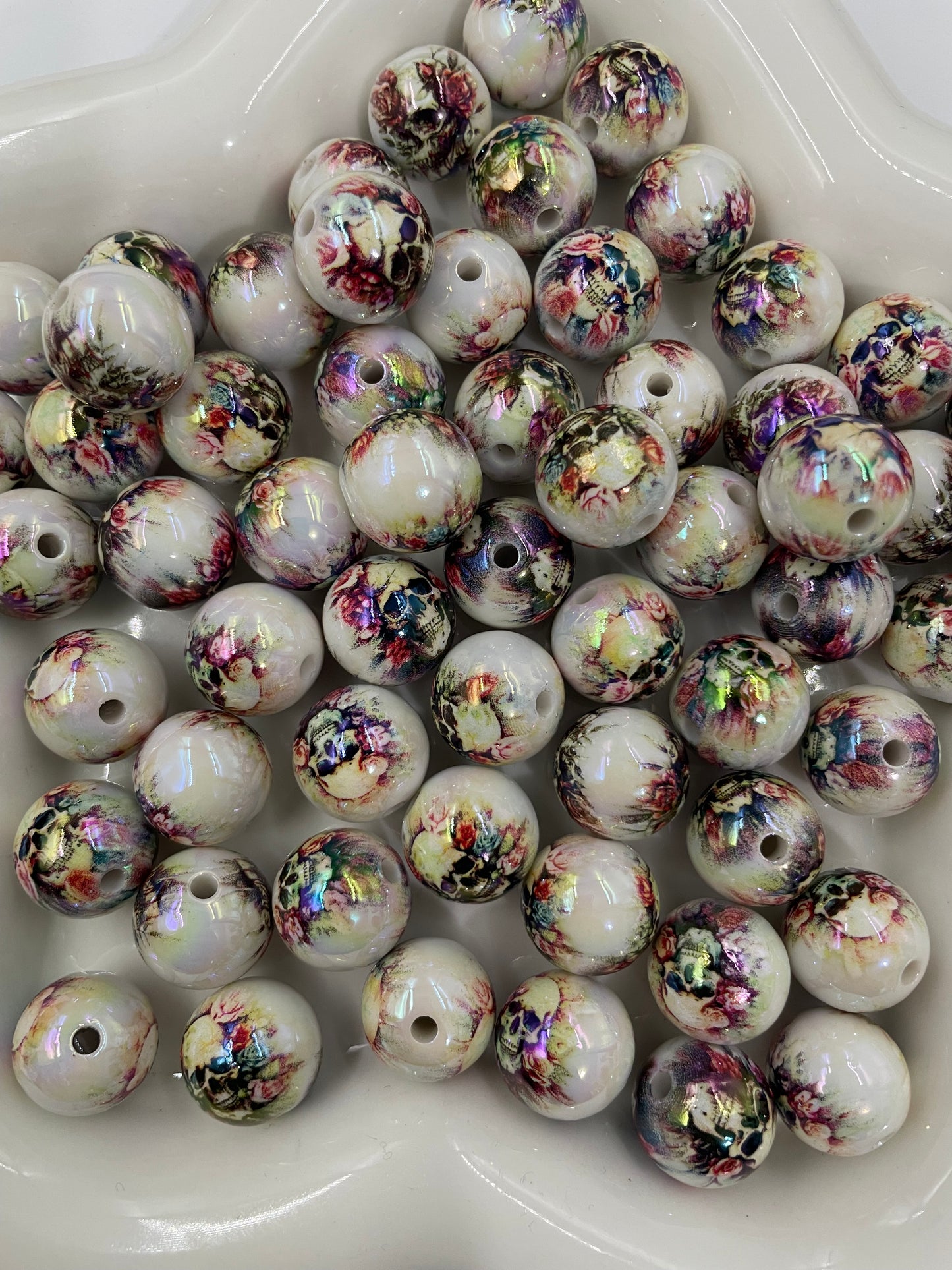 Acrylic beads Halloween Beads Lips Heart Pumpkin Ghost Cartoon printed beads and a series of multi-element beads 16mm