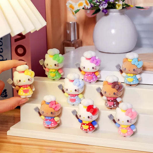 diy pen topper diy charms with HK characters figure fuzzy flocked hk kitty Kuku kuromy