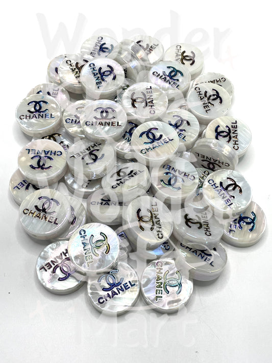 Round beads Acrylic beads Flat beads Trendy brand Luxury brand Logo beads 24mm