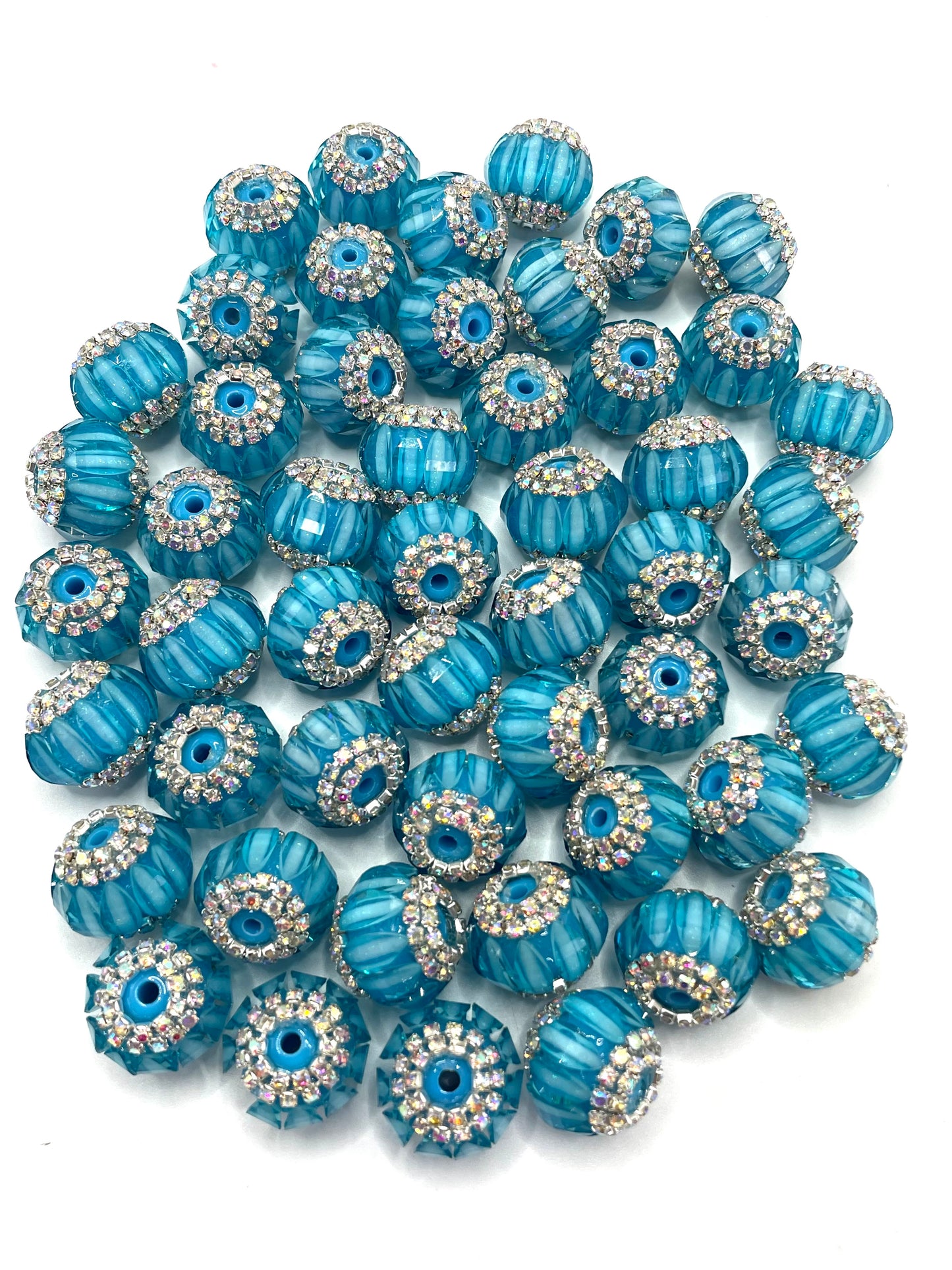 Fancy Beads lantern Neon Color Series Pumpkin beads Double-layered chain beads 18mm  Random Mix