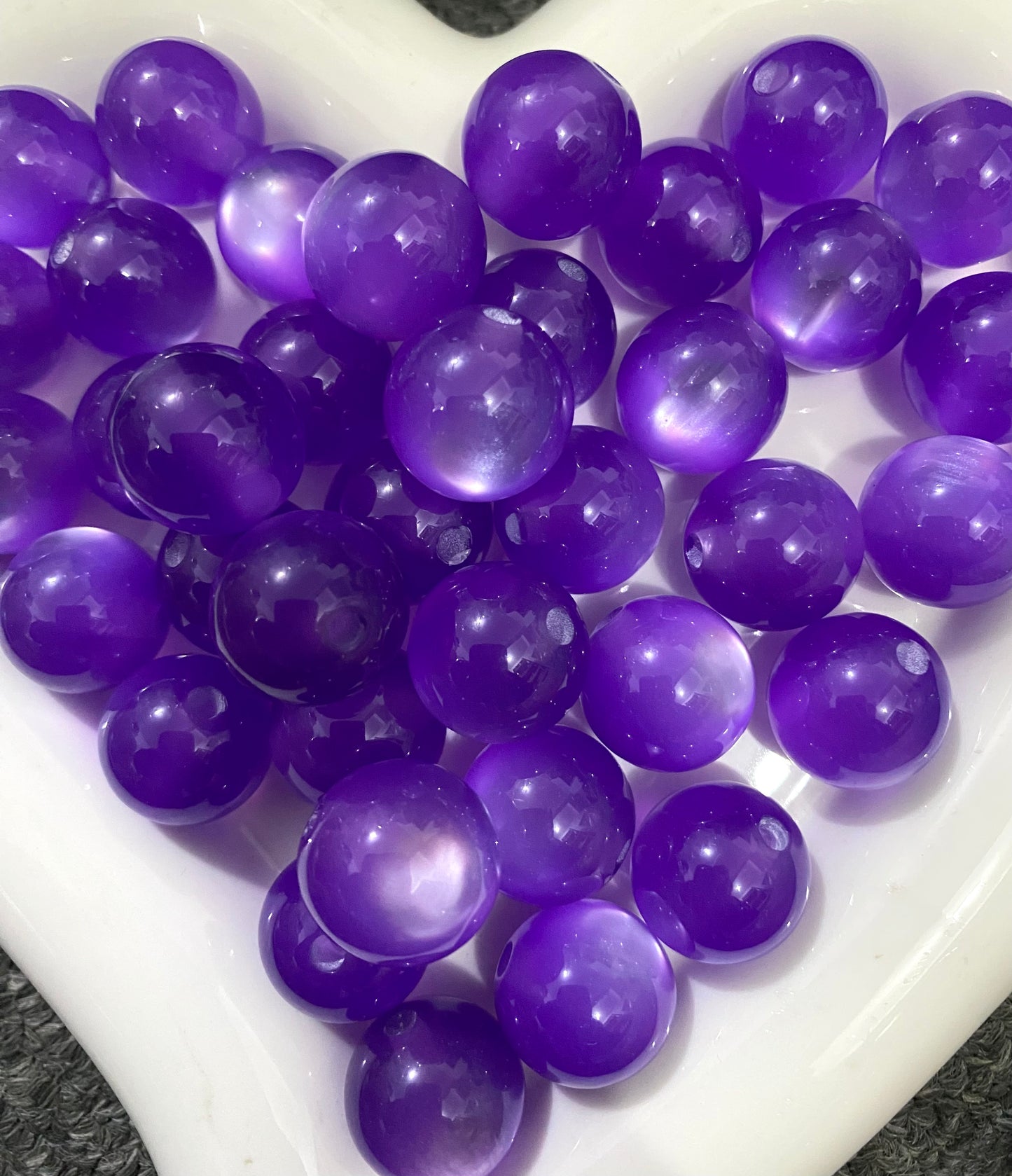 cat eye Acrylic beads glitter Multicolored cat's eye beads 16mm Random Mix