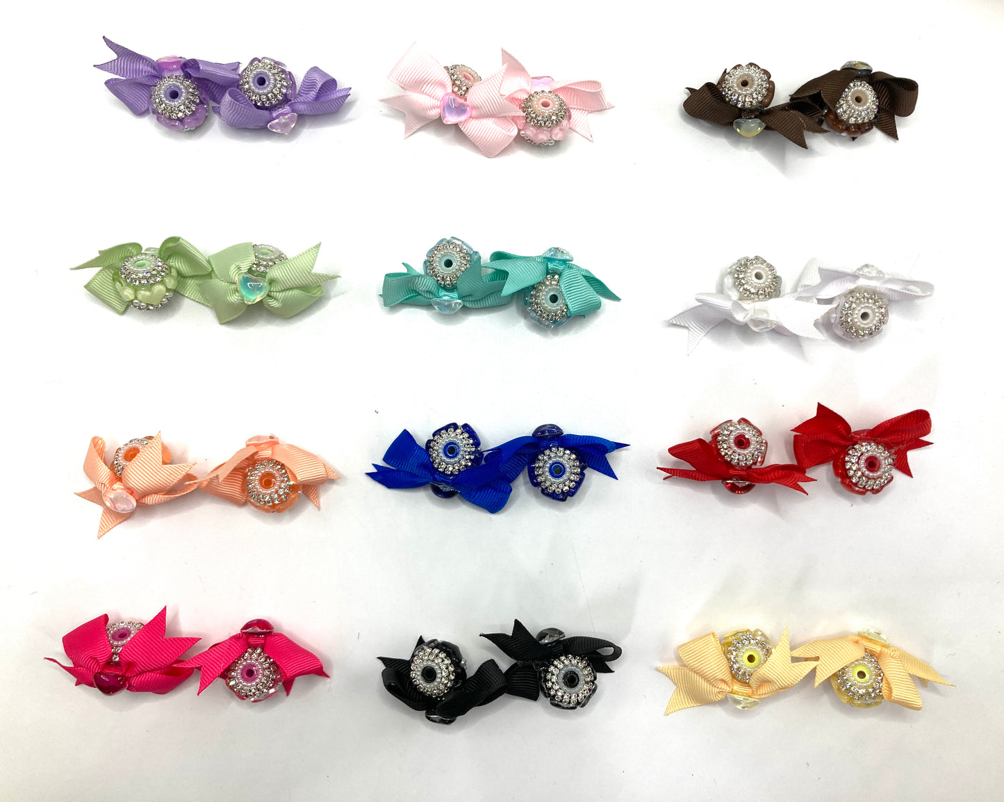 Beaded beadable Textile bead heart bow bead textile fabrica bow with lacy and crown bead fancy bead craft with crown ornament with bow satin ribbon knot,ornament with pearl and sugar stone, delicate handcraft ,randon mix color